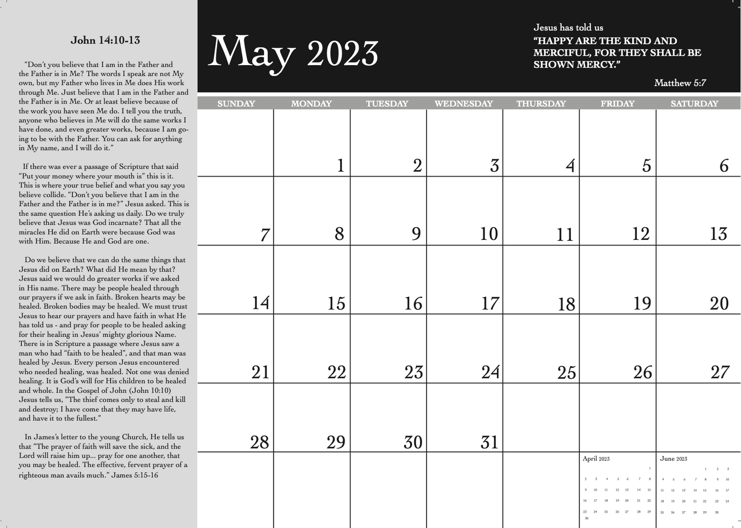 Dining with Jesus Calendar (2024 Version)